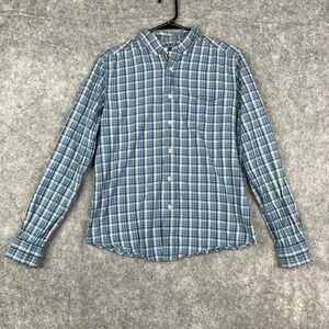 Life After Denim Shirt Men’s Button Down Blue Plaid Size Small Preppy Casual